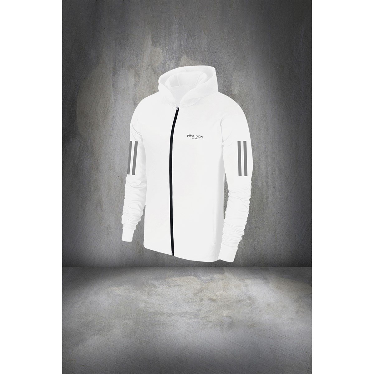 Oversize Erkek Erkek Beyaz İnterlok Kumaş Fermuarlı Kapüşonlu Yürüyüş için  Eşofman Seti  (4XL- 10XL)