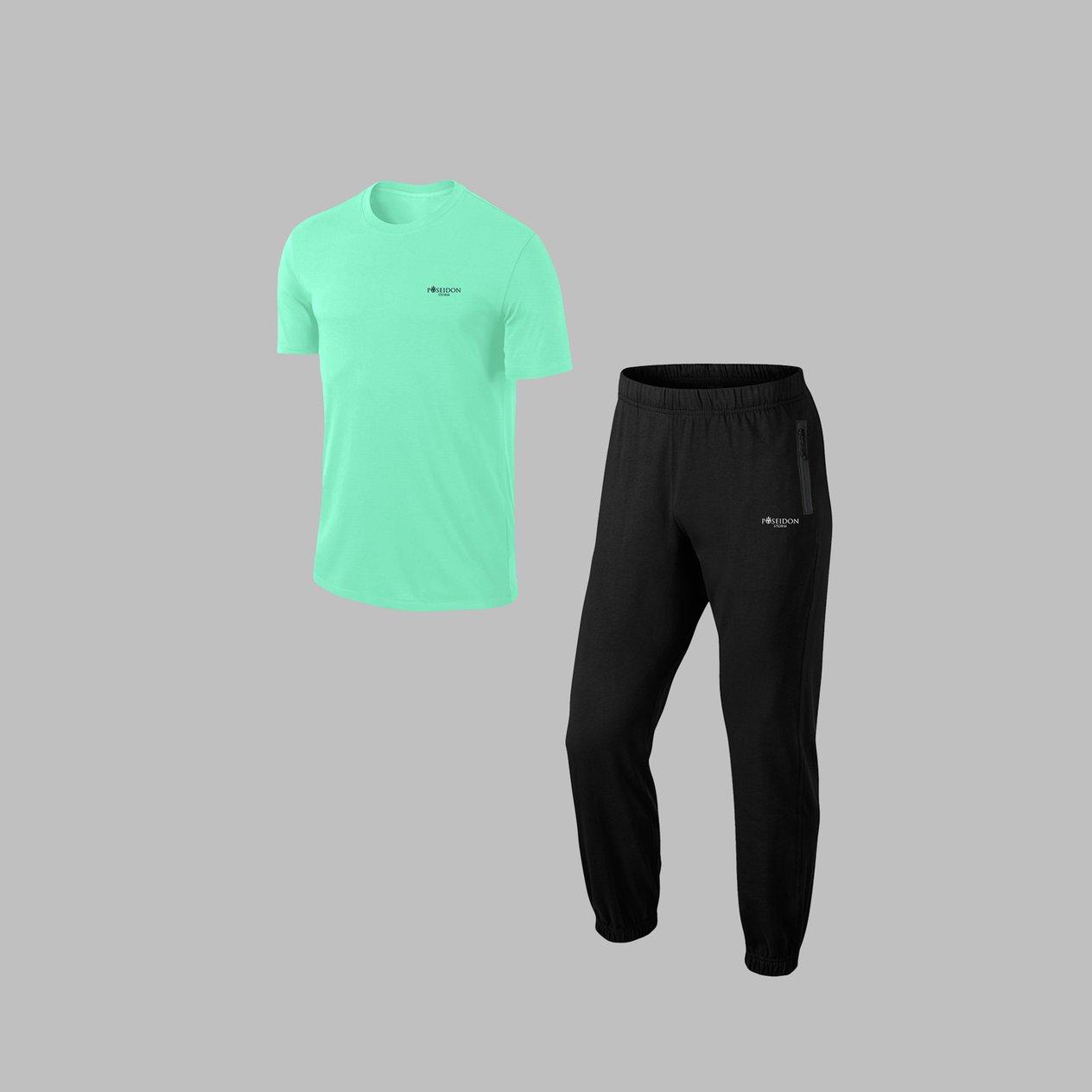 Yeni Seri Erkek Su Yeşili Supra Penye Kumaş Cepli Rahat İki Parça Eşofman Takımı Seti S-3XL
