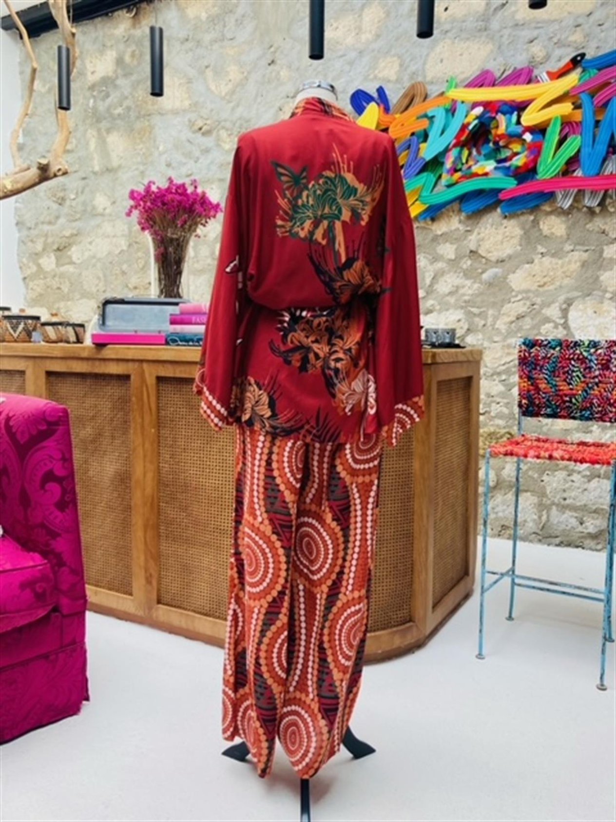 Mandala Desenli Kahverengi Tunik