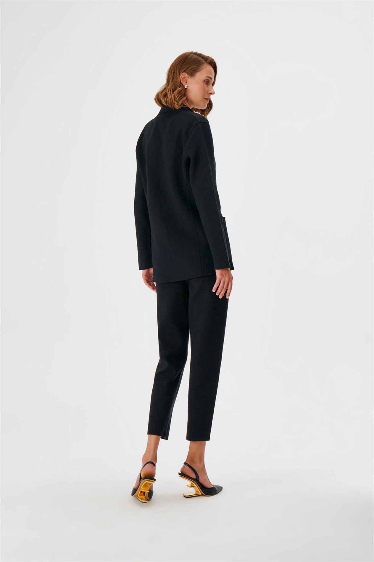 Tek Düğmeli Triko Blazer Ceket