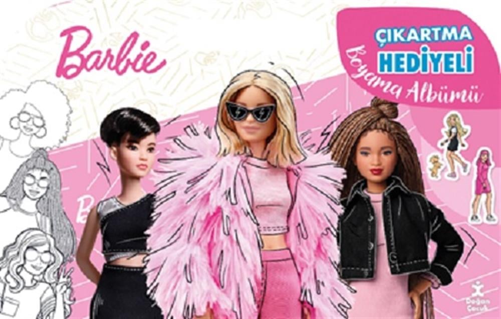 Barbie Çıkartma Hediyeli Boyama Albümü
