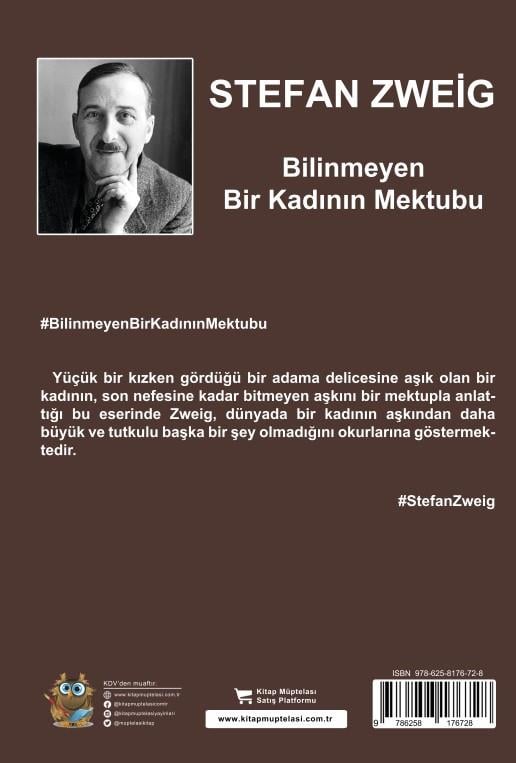 Bilinmeyen Bir Kadının Mektubu , Stefan Zweig , Kitap Müptelası Yayınları , 9786258176728 ,