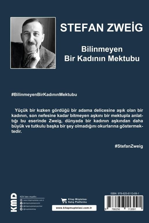 Bilinmeyen Bir Kadının Mektubu , Stefan Zweig , Kitap Müptelası Yayınları , 9786256113091 ,