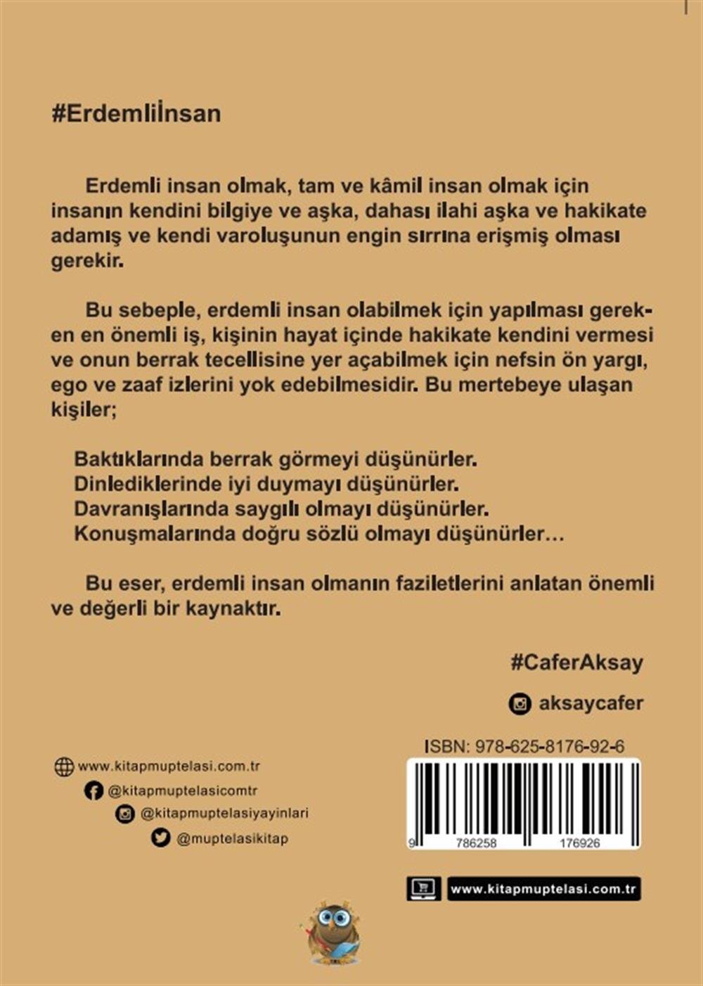 Erdemli İnsan , Cafer Aksay , Kitap Müptelası Yayınları , 9786258176926 ,