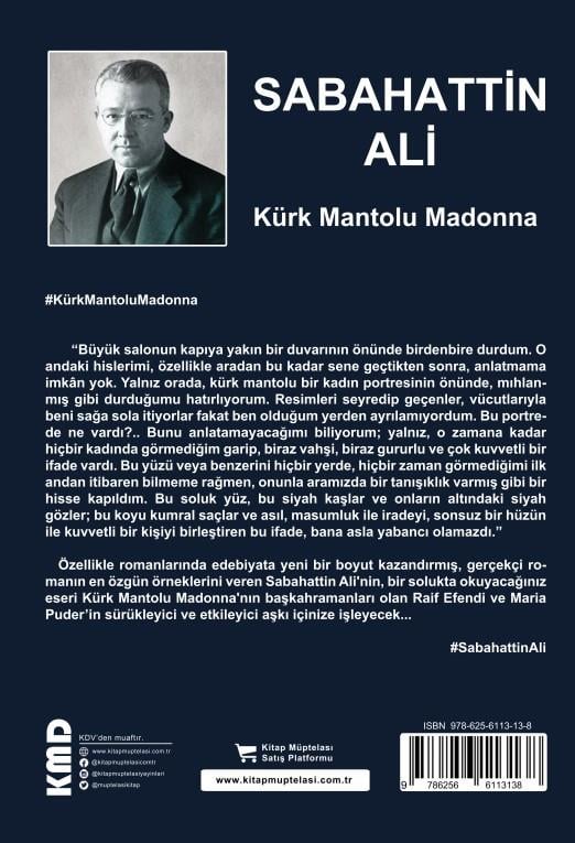 Kürk Mantolu Madonna , Sabahattin Ali , KMD Yayınları , 9786256113138 ,