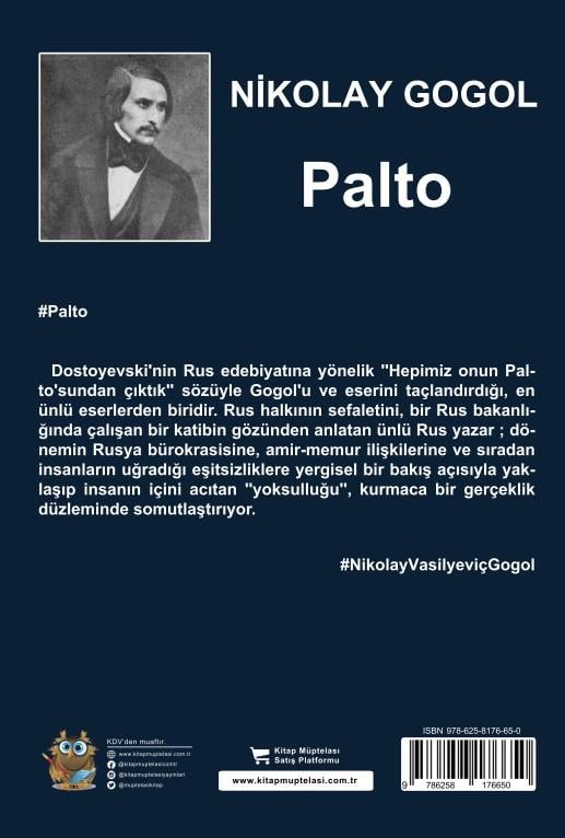 Palto , Nikolay Vasilyeviç Gogol , Kitap Müptelası Yayınları , 9786258176650 ,