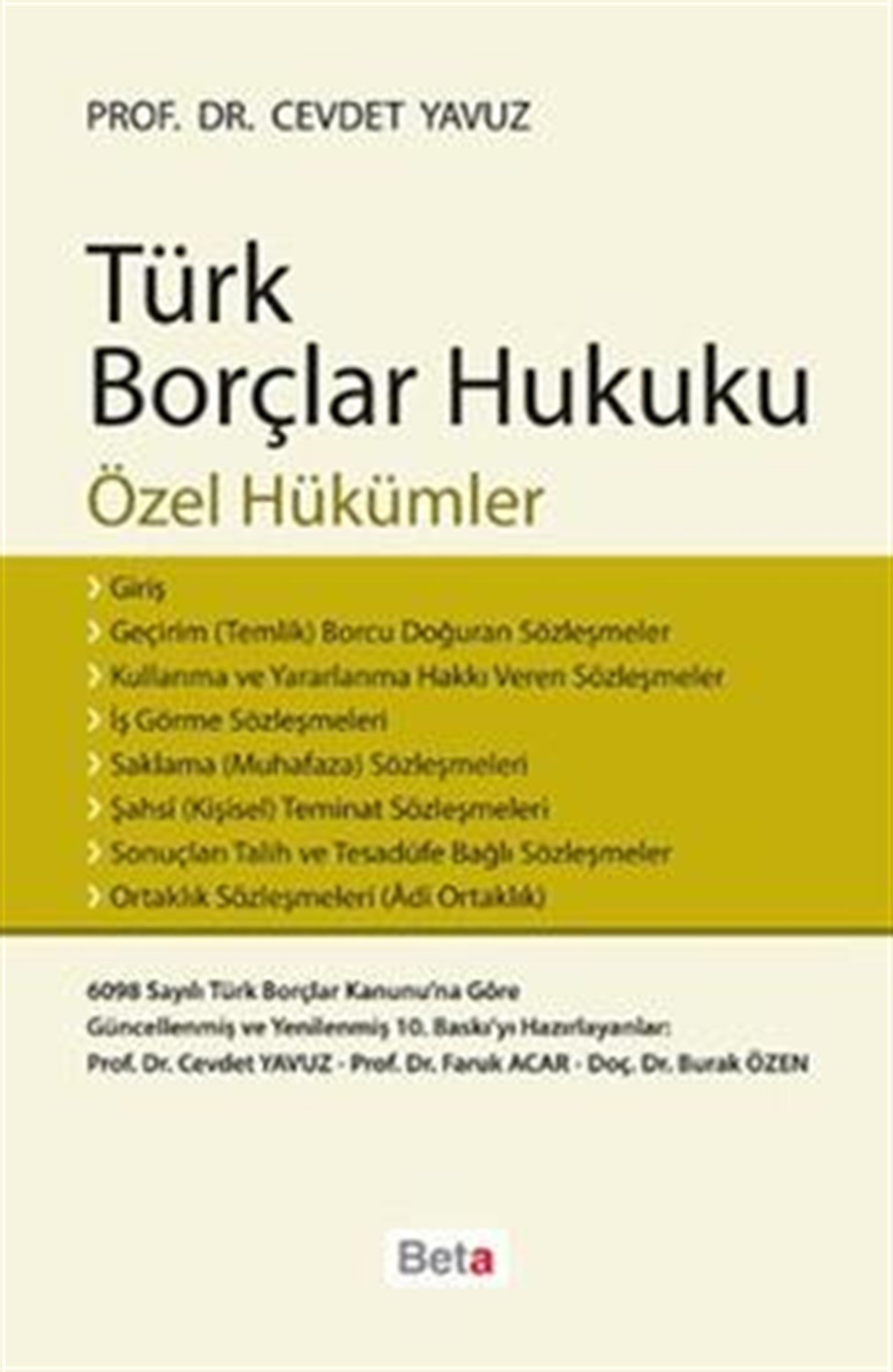Türk Borçlar Hukuku Özel Hükümler