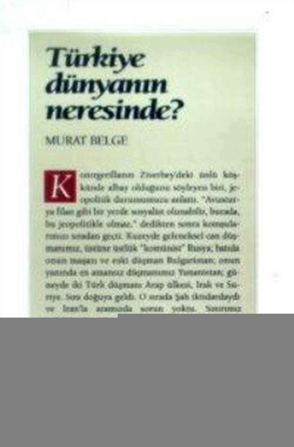 Türkiye Dünyanın Neresinde?