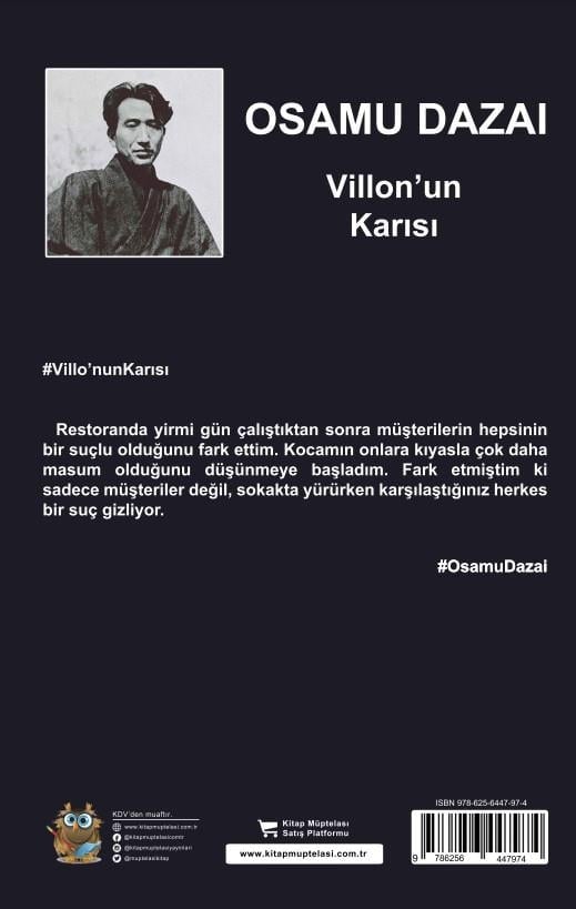 Villon'un Karısı , Osamu Dazai , Kitap Müptelası Yayınları , 9786256447974 ,