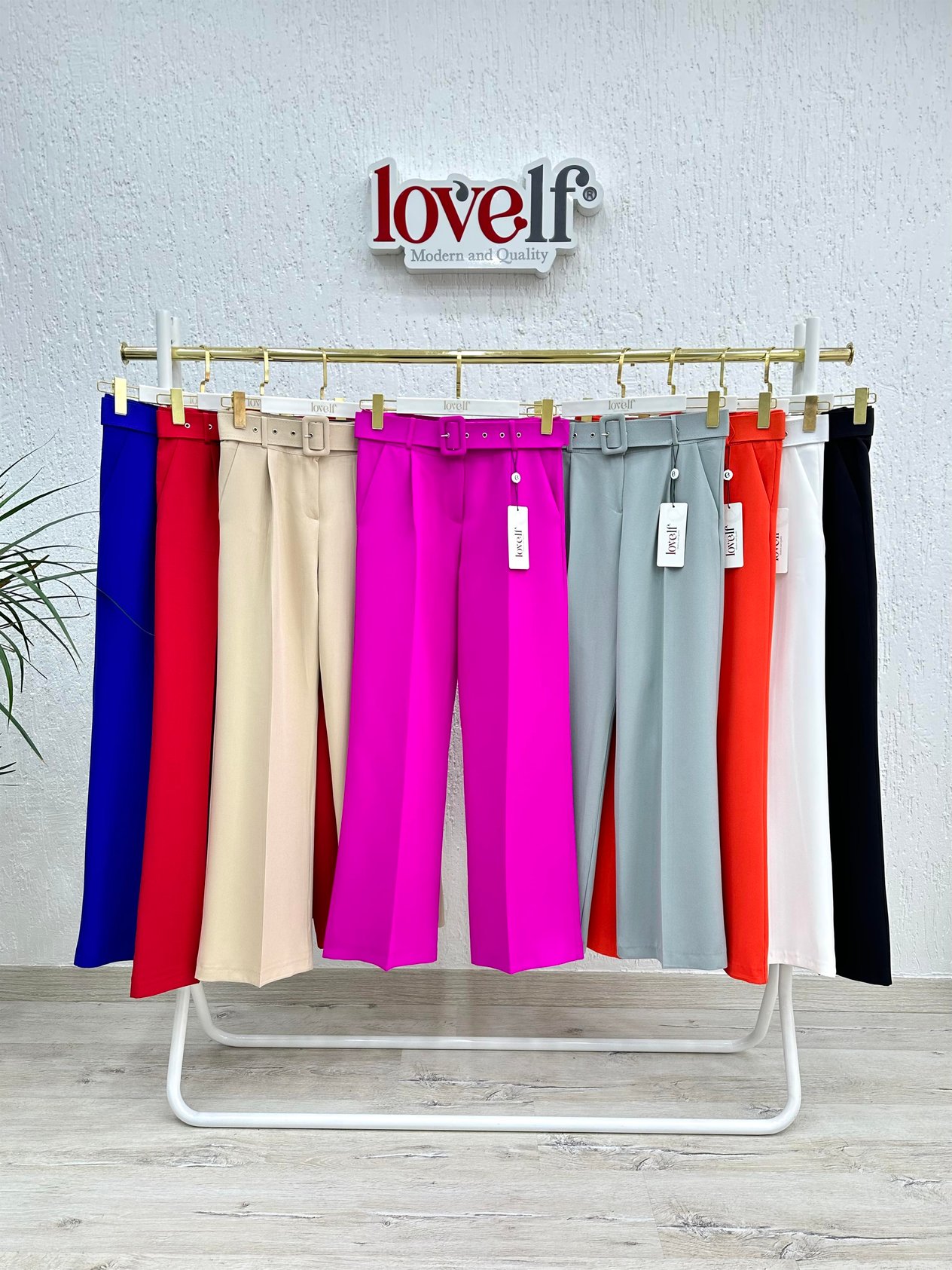 Kemerli Bol Paça Pantolon Turuncu