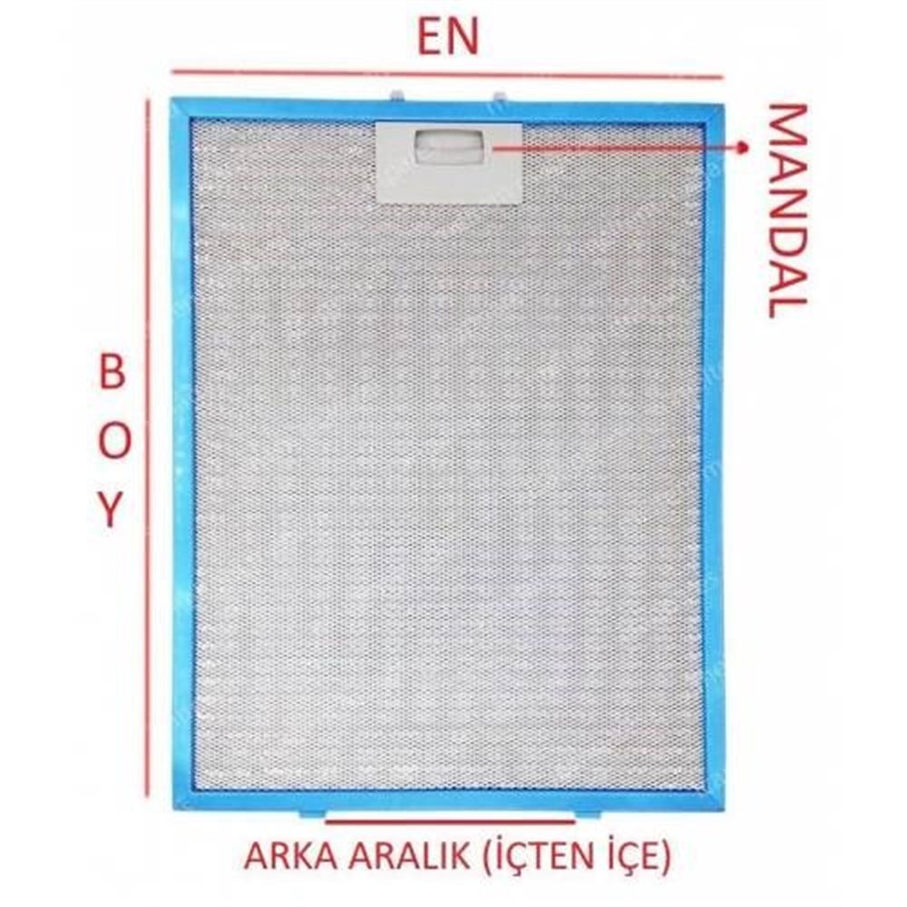 Arçelik Davlumbaz 28,2X37,2 CM ArkaAra 9,5CM Aspiratör Filtresi