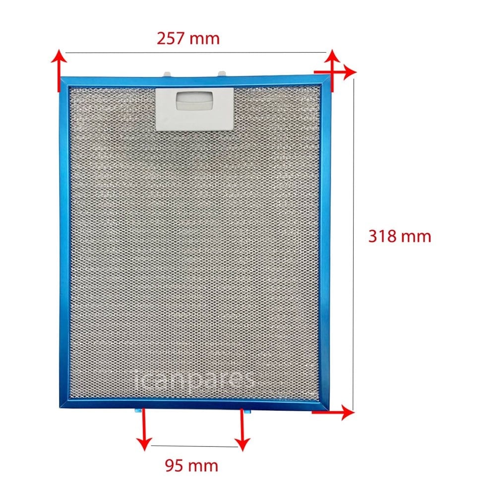 25,7 x 31,8 cm Aspiratör Davlumbaz Metal Yağ Filtresi 265x320mm