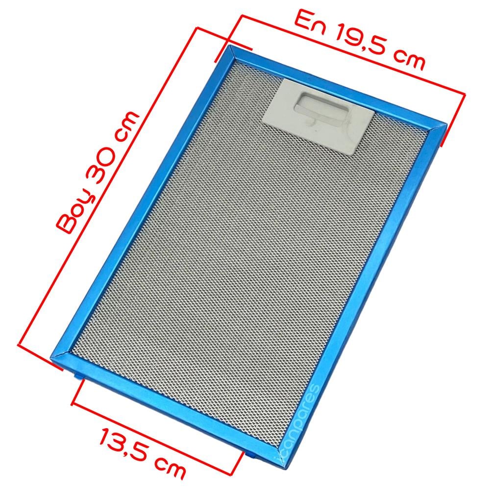 En 19,5 cm Boy 30 cm Aspiratör Davlumbaz Metal Yağ Filtresi