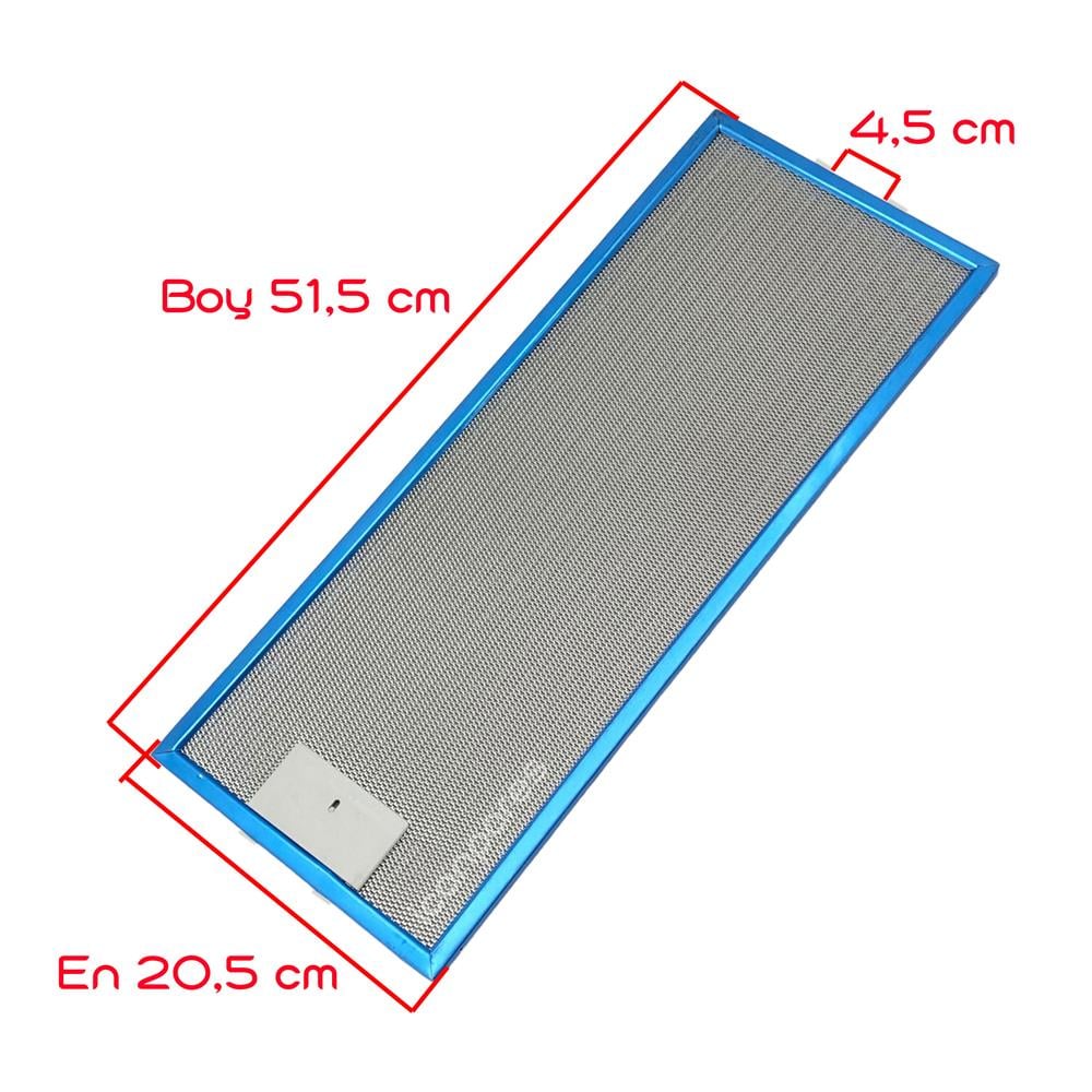En 20,5 cm Boy 51,5 cm Aspiratör Davlumbaz Metal Yağ Filtresi
