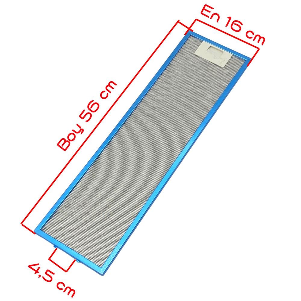 En 160mm Boy 560mm Arka Tırnak Arası 45mm Aspratör Filtresi