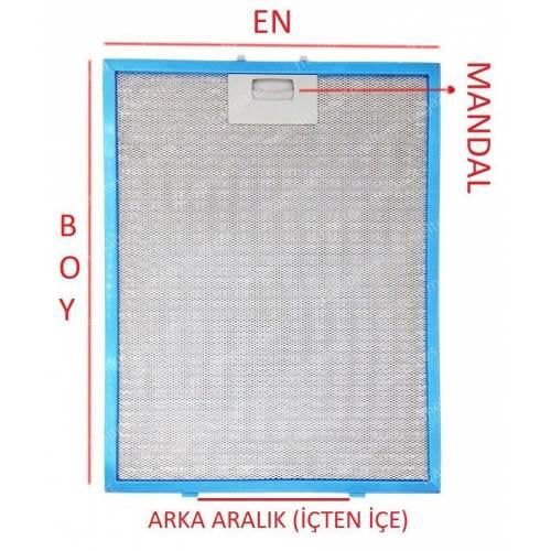 En 225mm Boy 310mm Arka Tırnak Arası 125mm Aspratör Filtresi