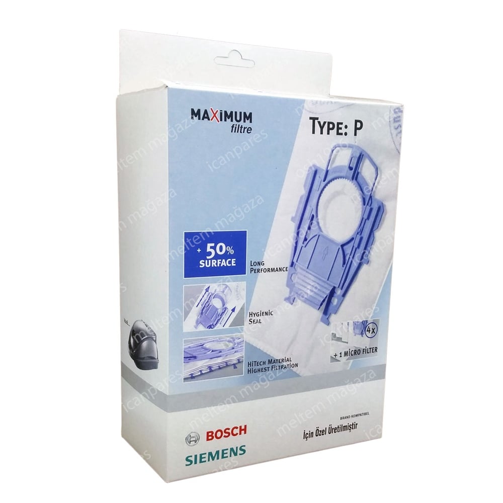 Bosch Uyumlu BSG 82010 Ergomaxx'x Süpürge Toz Torbası 4 Adet