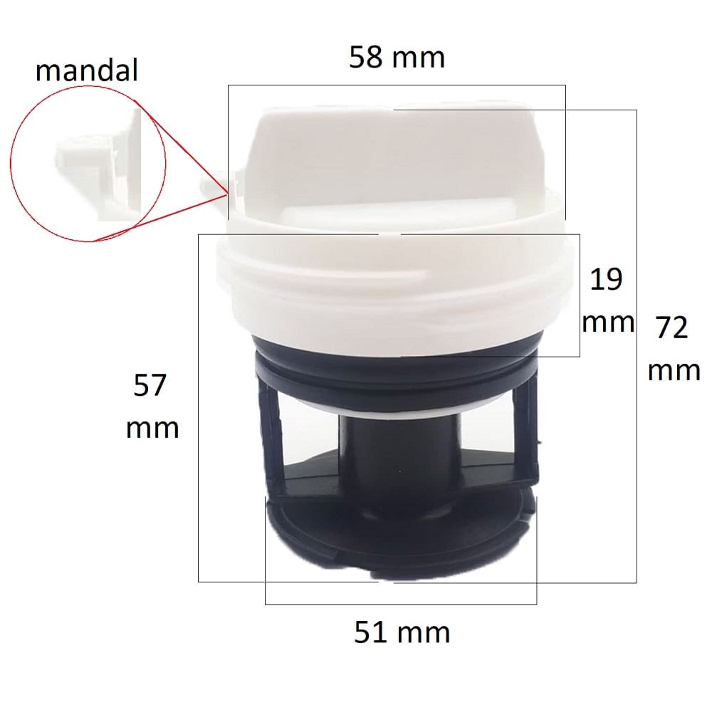 Bosch WAQ20460TR Çamaşır Makinesi Su Pompa Filtre Kapağı