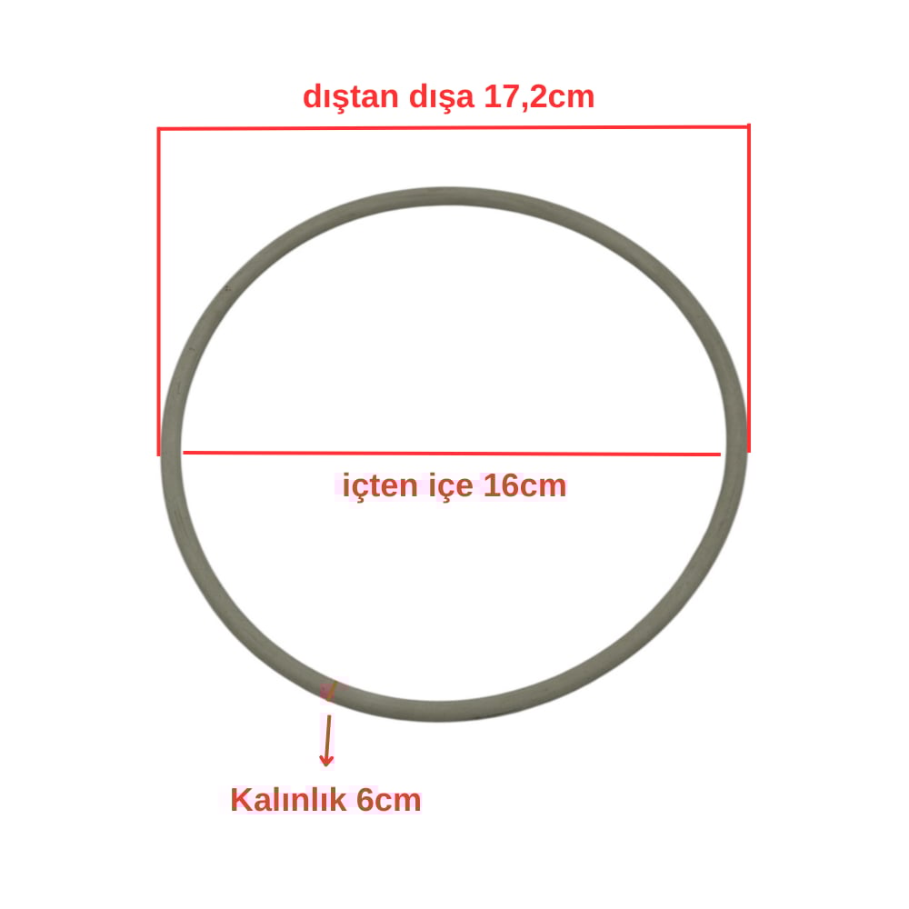 Düdüklü Tencere Lastik Gizli Conta Yuvarlak 16 cm Beyaz
