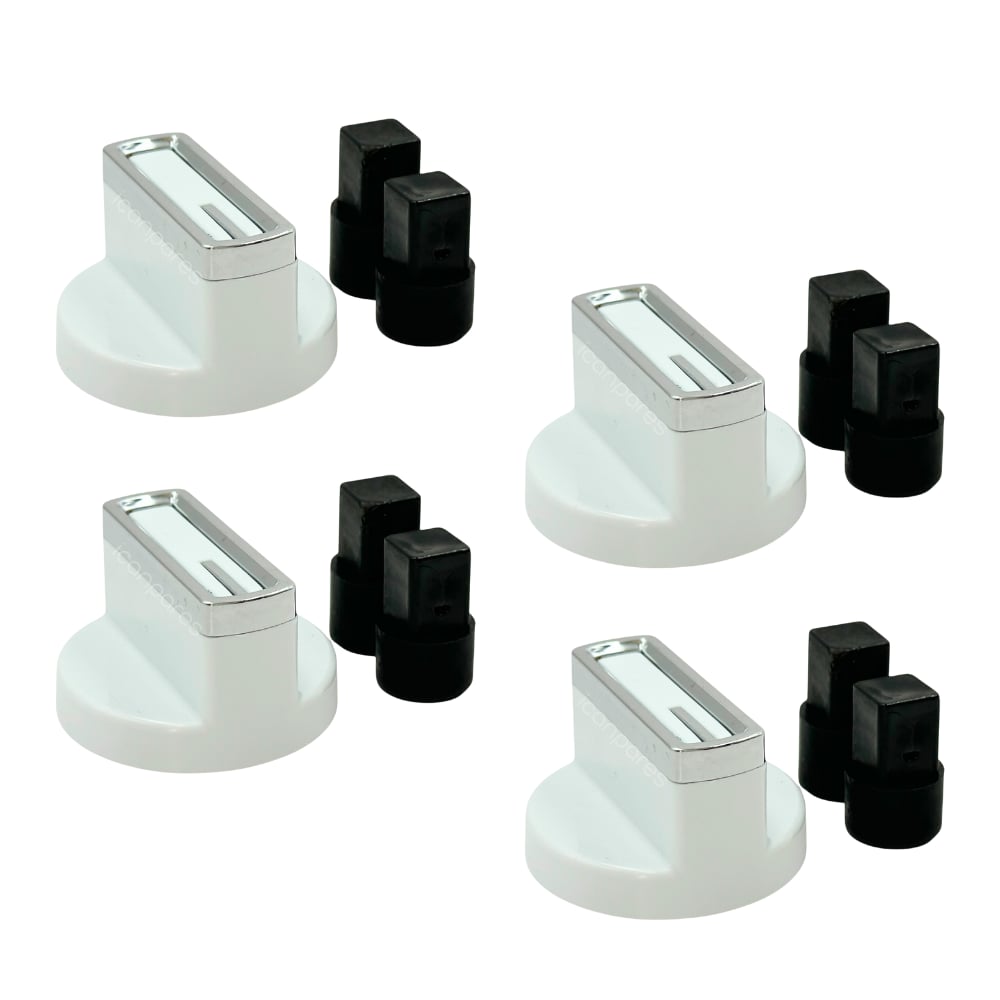 Arçelik Uyumlu OCD K 752 EWB Gazlı Ocak Düğmesi Takımı – 4’lü Beyaz Çizgili