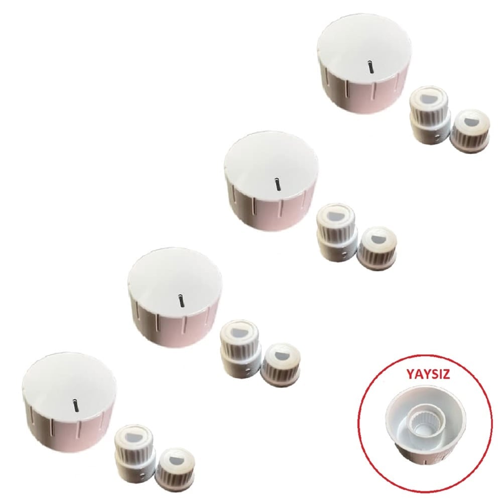 Arnica Uyumlu Düğme 4 lü Takımı Ankastre Set Üstü Ocak Düğmesi - Tip 3 Beyaz (YAYSIZ) Görselle Eşleştiriniz