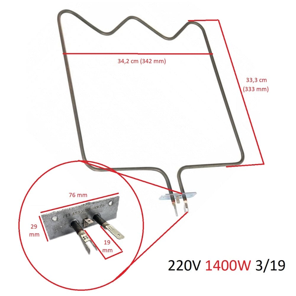 Arçelik 9750 Fırın Alt Rezistansı 262900002 1400 W Ölçülere Dikkat Ediniz