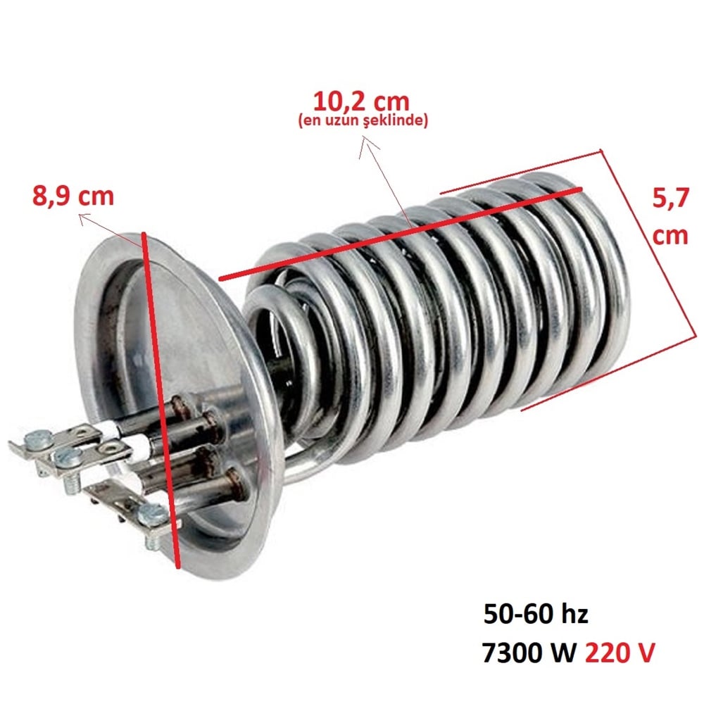 Arzum AR 010 Elektrikli Şofben Rezistansı 7300 W 220 V Ölçüye Göre Sipariş Veriniz