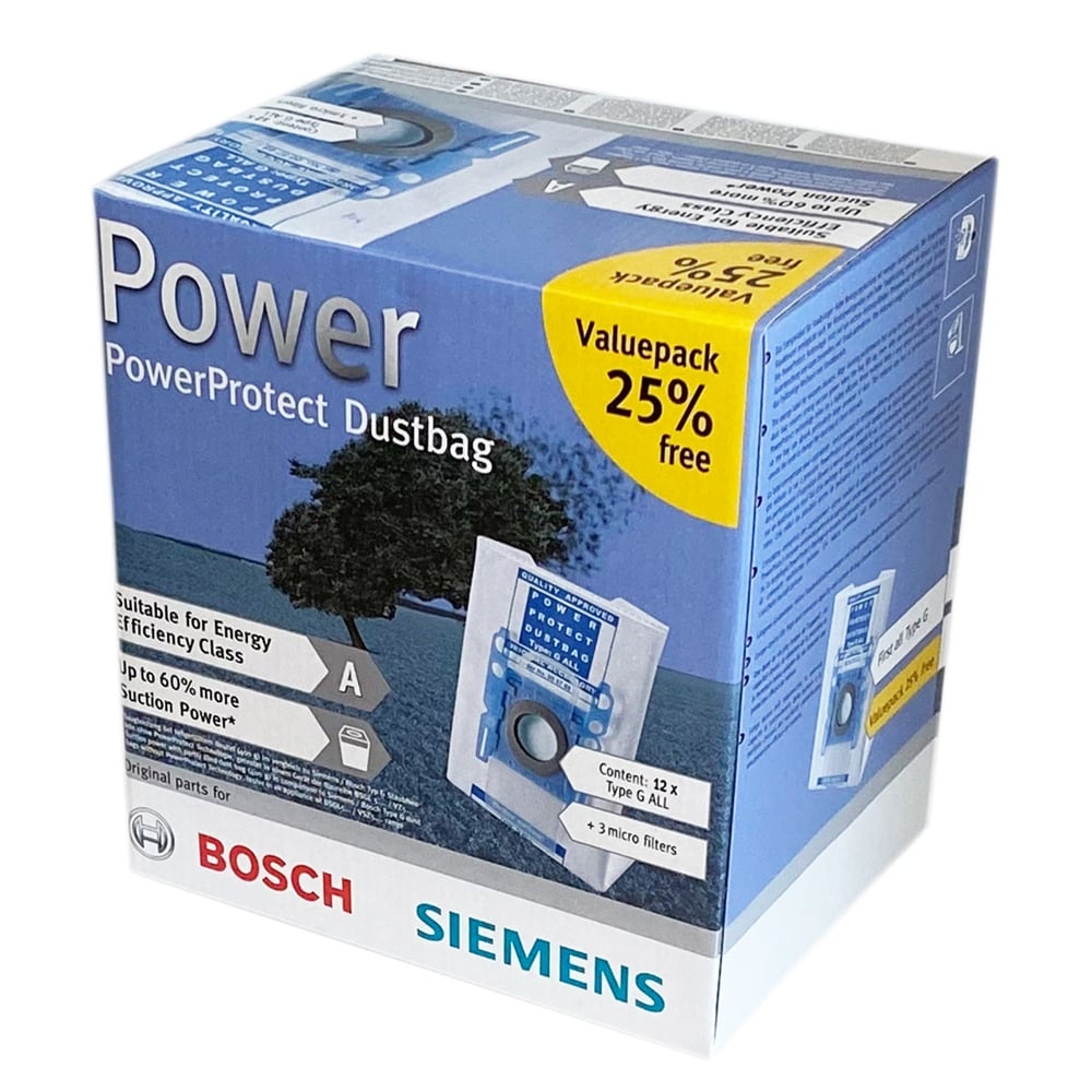 Siemens Uyumlu Super XS dino Elektrikli Süpürge Power Kutulu 12 Adet Toz Torbası 3 Mikro Filtre