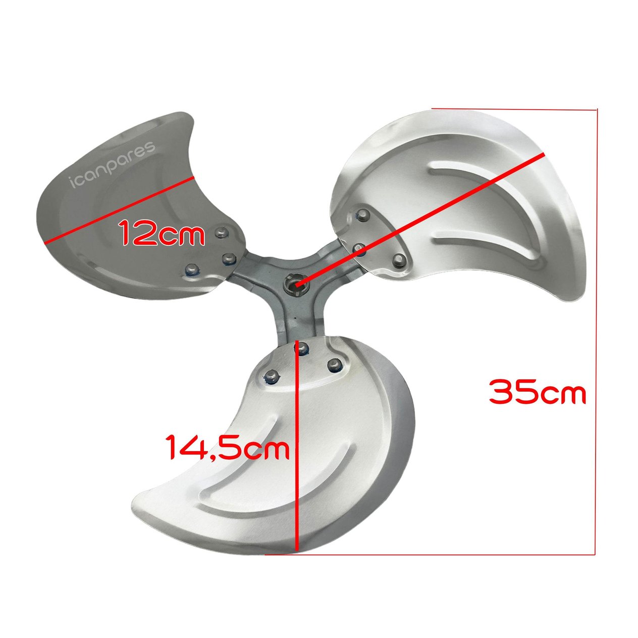 Bir Çok Marka İle Uyumlu Mil Çapı 10mm Metal Vantilatör Pervanesi