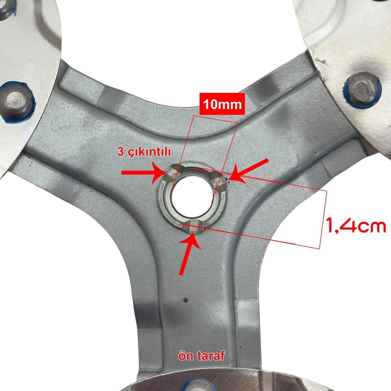 Bir Çok Marka İle Uyumlu Mil Çapı 10mm Metal Vantilatör Pervanesi