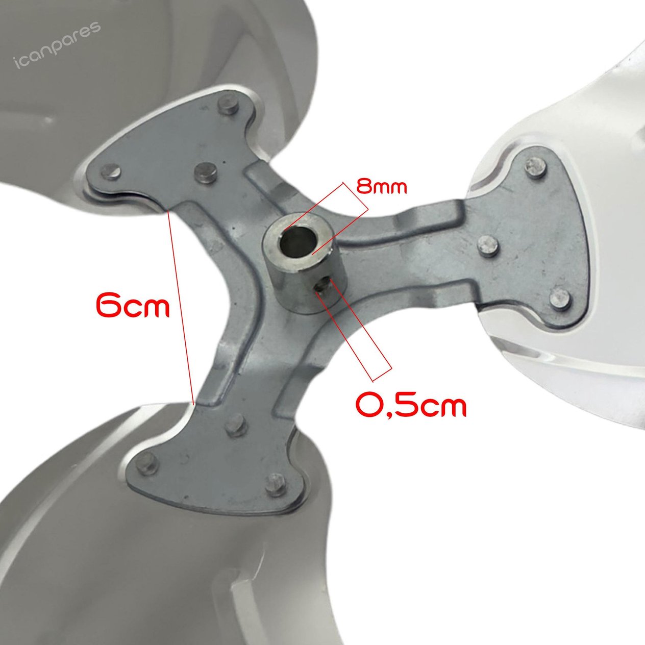 Bir Çok Marka İle Uyumlu Mil Çapı 8mm Metal Vantilatör Pervanesi
