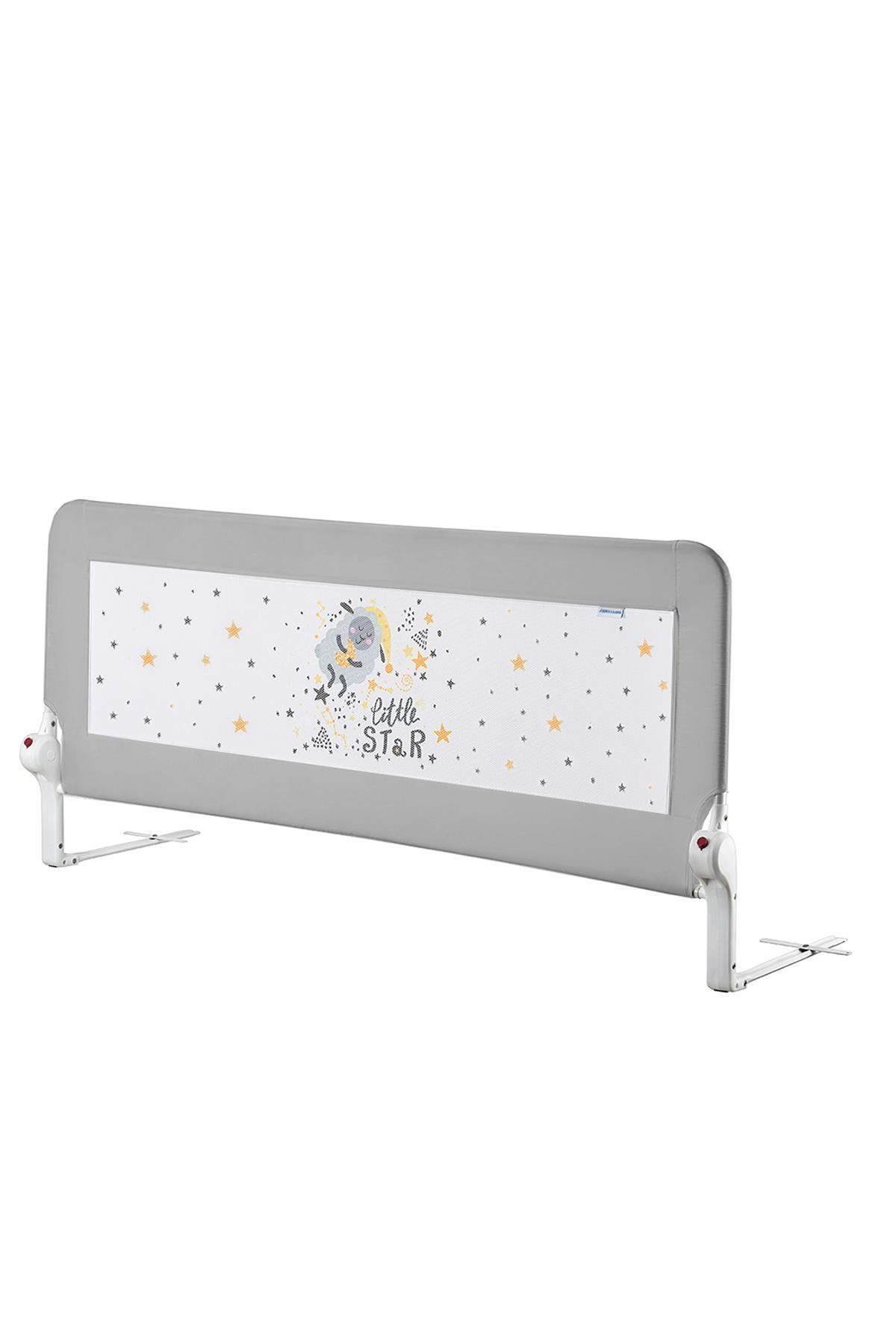 Wellgro 150*65 cm Gri Desenli Yatak Bariyeri, Yatak Korkuluğu