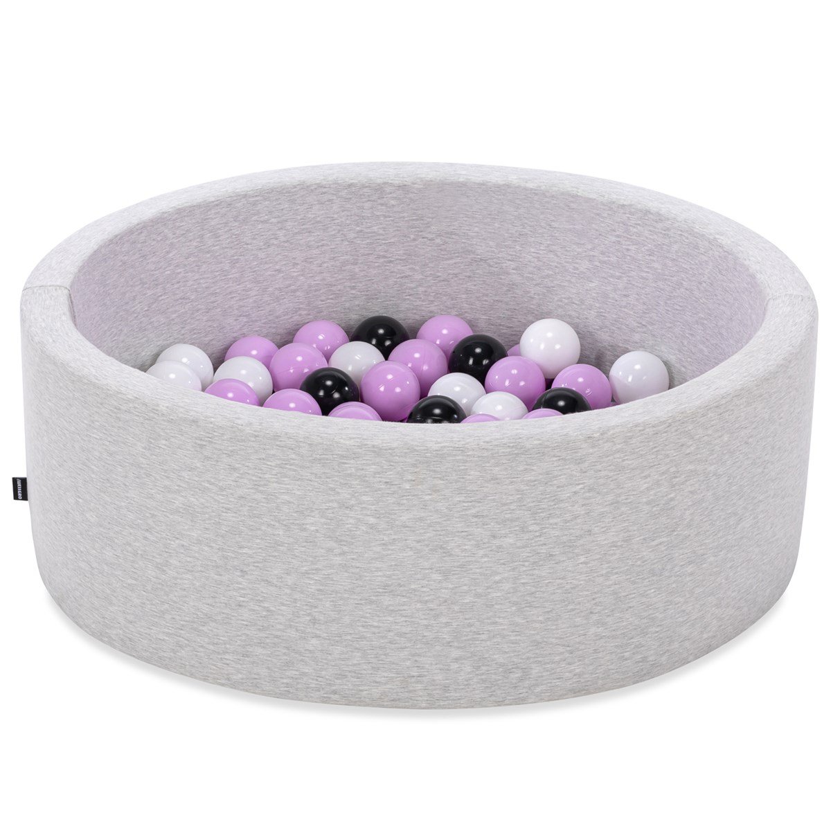 Wellgro Bubble Pops Açık Gri Sünger Top Havuzu / Lila, Beyaz, Siyah Toplu
