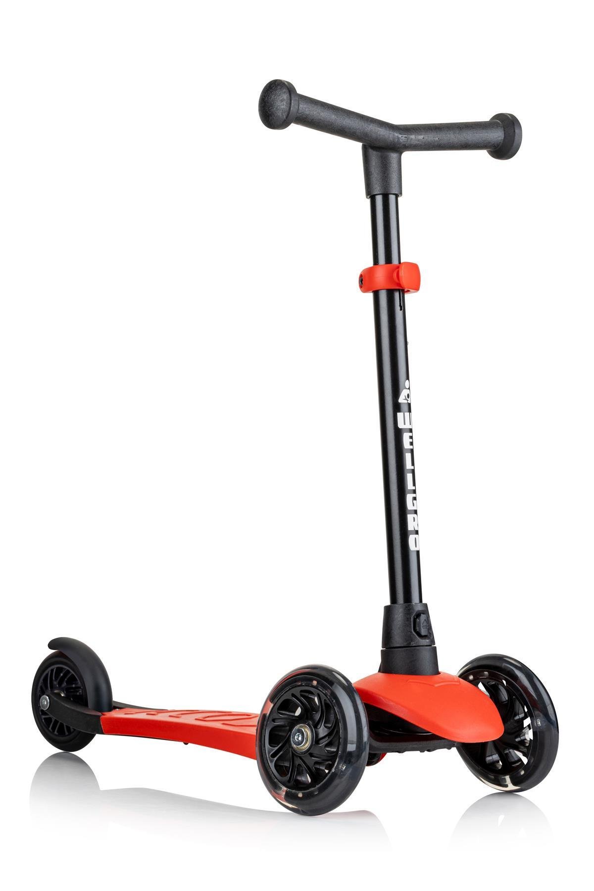 Wellgro Işıklı 3 Tekerli Yükseklik Ayarlı Scooter, Kırmızı