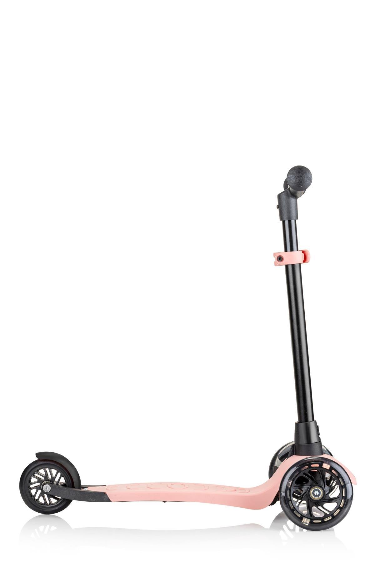 Wellgro Işıklı 3 Tekerli Yükseklik Ayarlı Scooter, Pembe