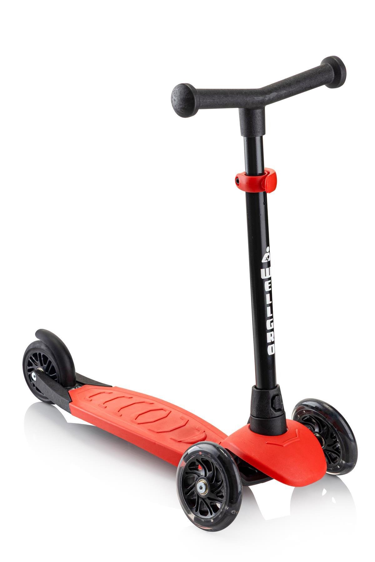 Wellgro Işıklı 3 Tekerli Yükseklik Ayarlı Scooter, Kırmızı