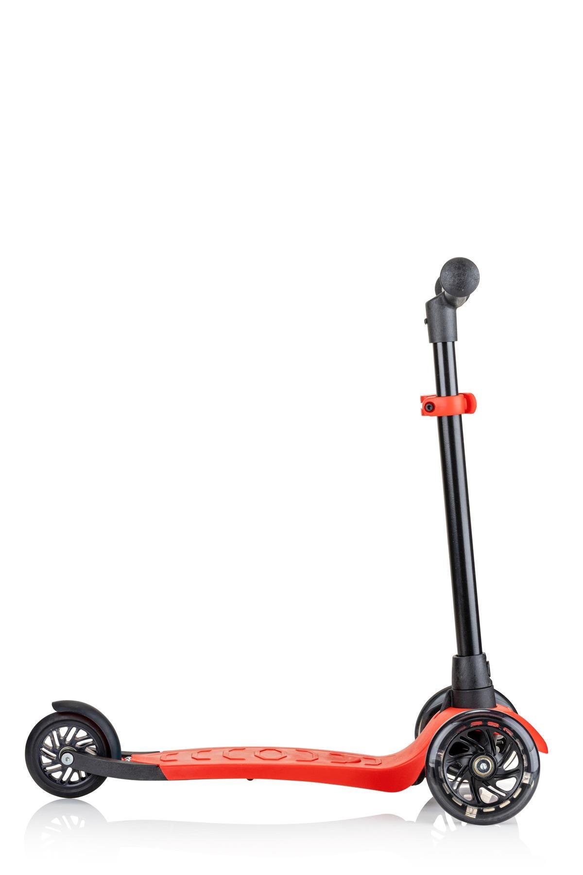 Wellgro Işıklı 3 Tekerli Yükseklik Ayarlı Scooter, Kırmızı