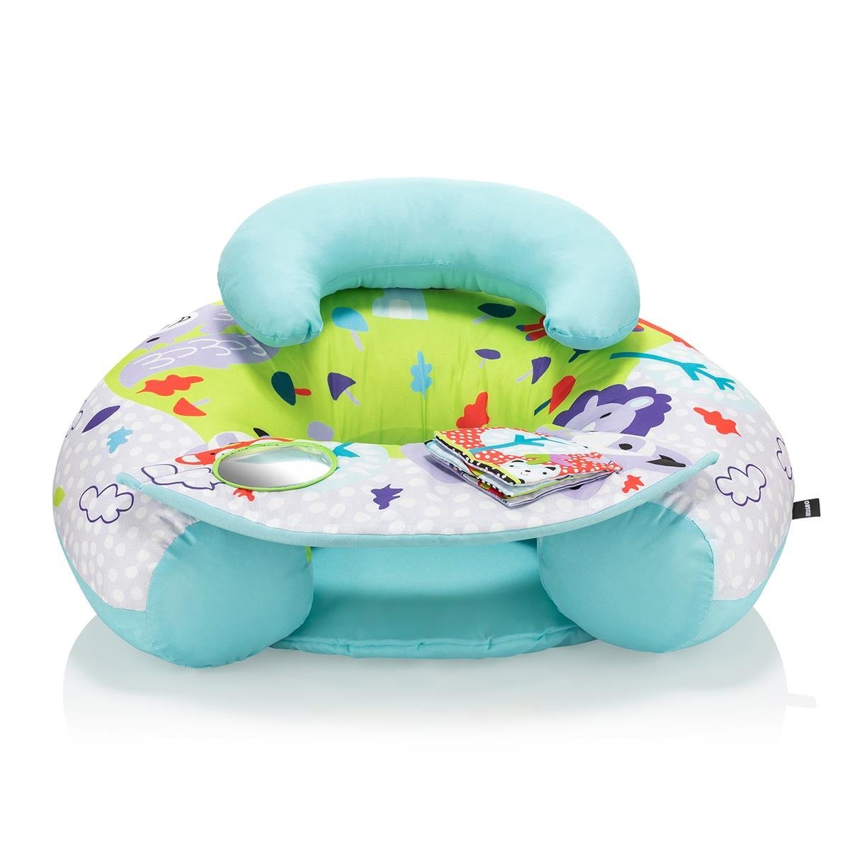 Wellgro Funny Animal Backrest Floor Cushion, Baby Seat Cushion