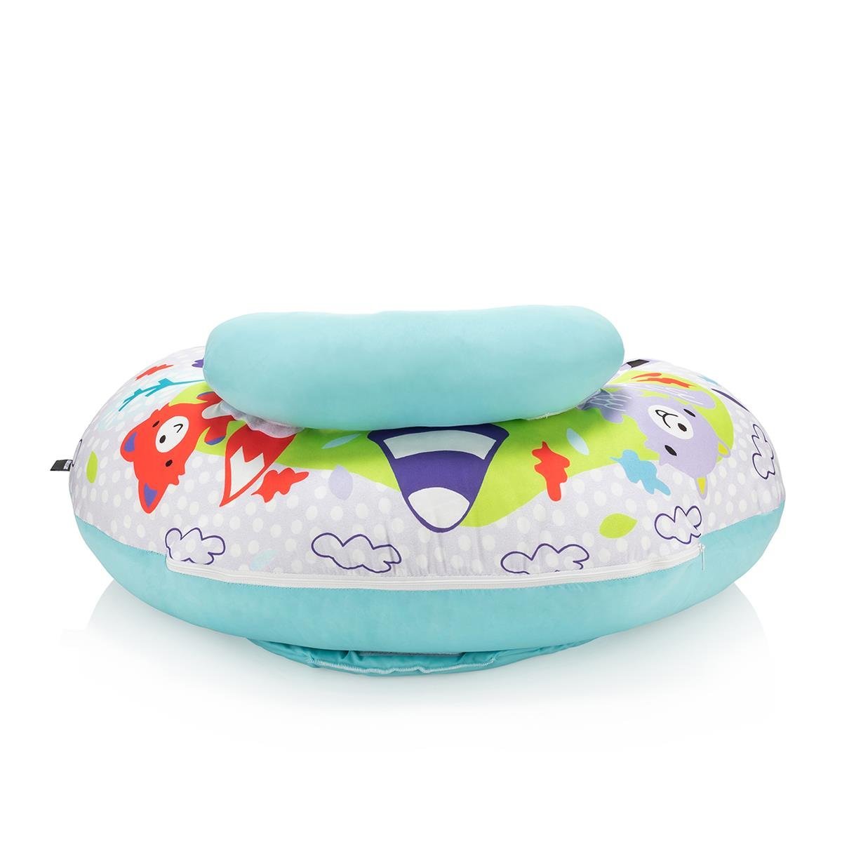 Wellgro Funny Animal Backrest Floor Cushion, Baby Seat Cushion