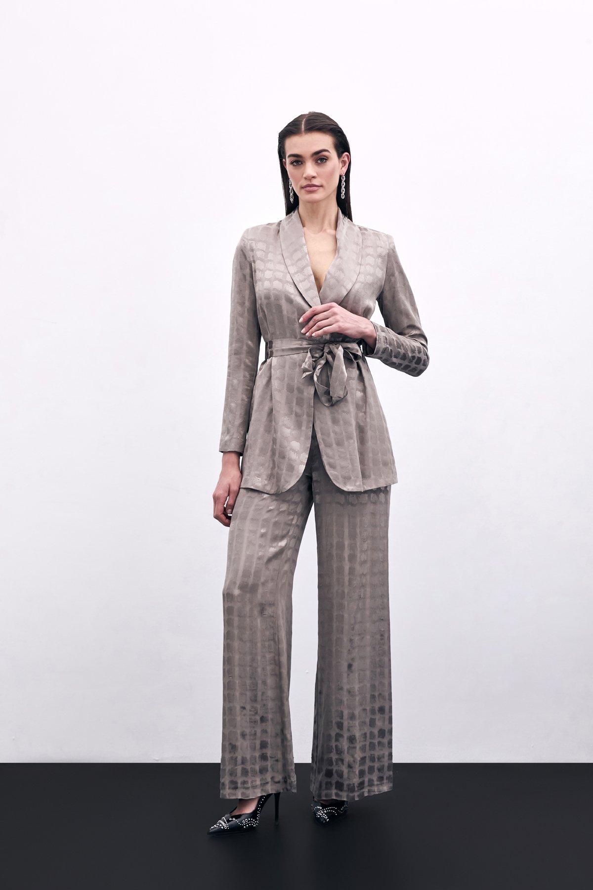 Wide Leg Trousers - Mınk