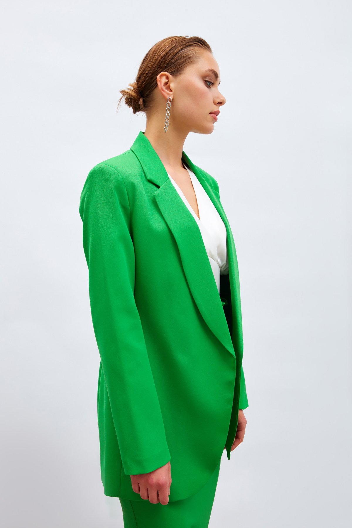 Classic collar slim fit jacket - DARK GREEN