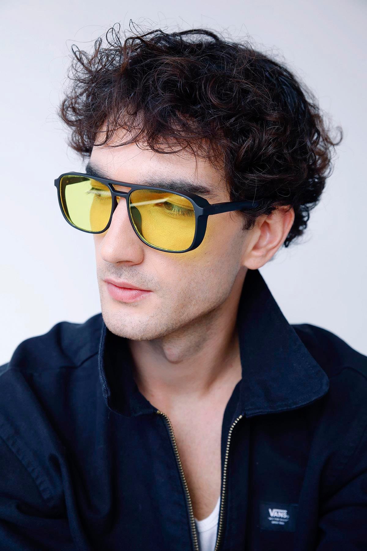 Grant Matt Black Yellow Erkek Güneş Gözlüğü