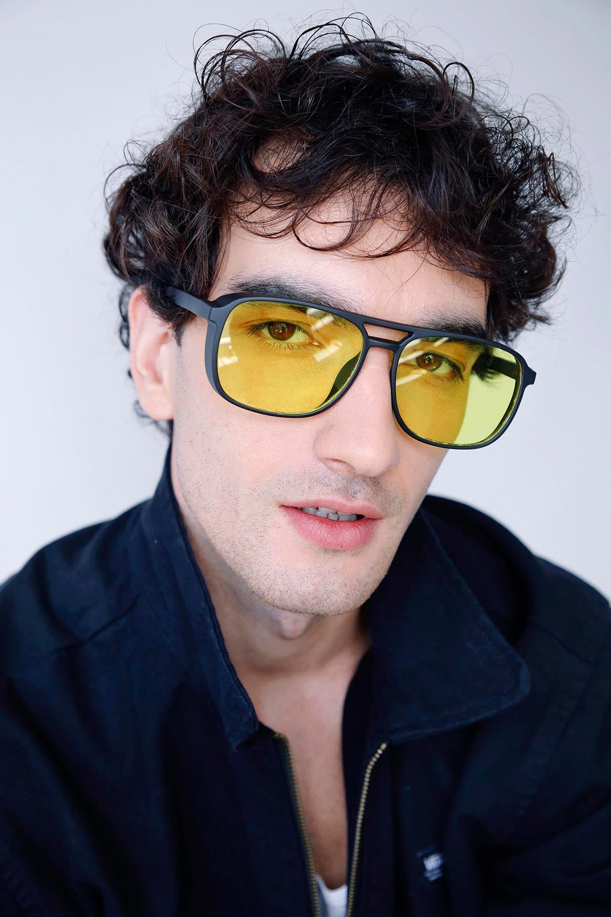 Grant Matt Black Yellow Erkek Güneş Gözlüğü