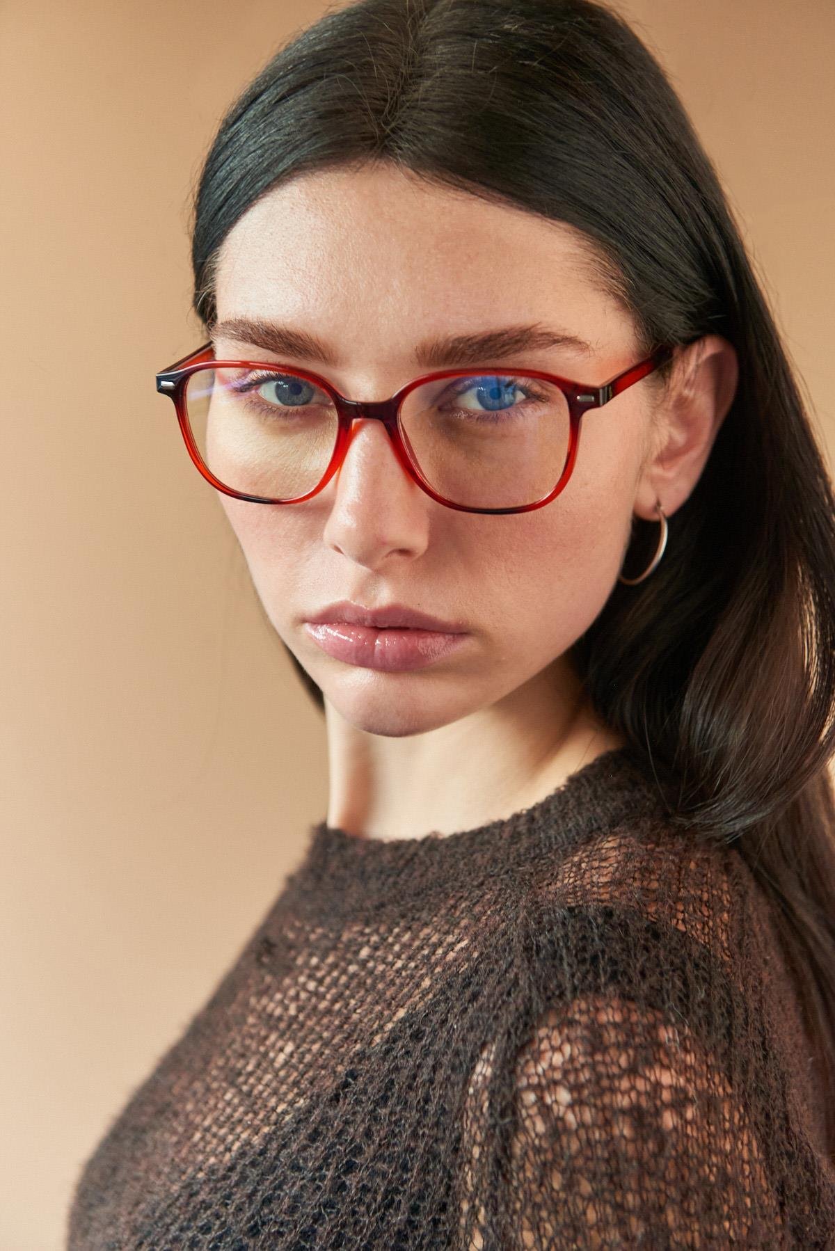 Louis Vintage Leopard Mavi Işık Koruyucu Gözlük