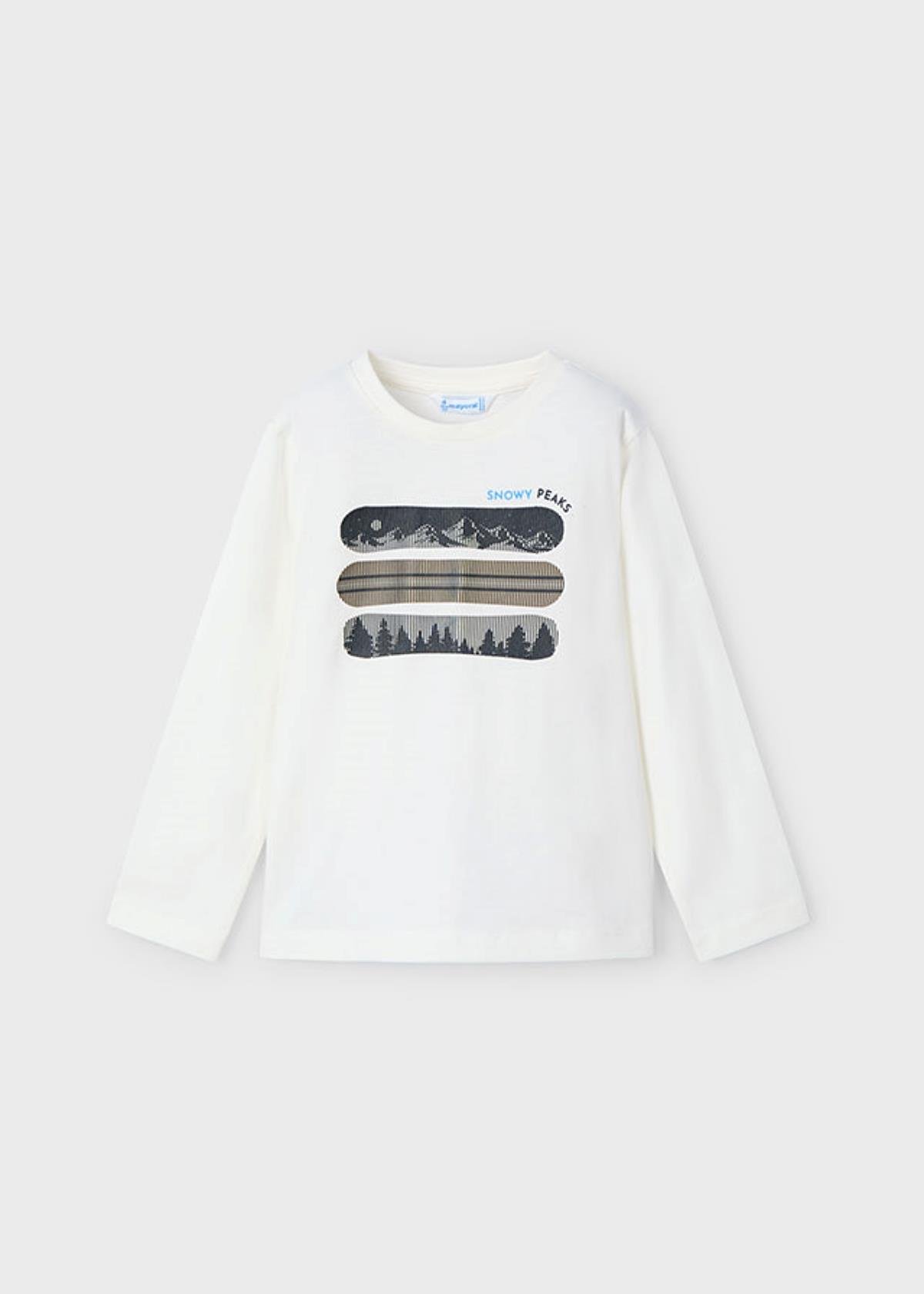 4-9 Yaş Erkek  Çocuk Uzun Kollu T-Shirt Krem