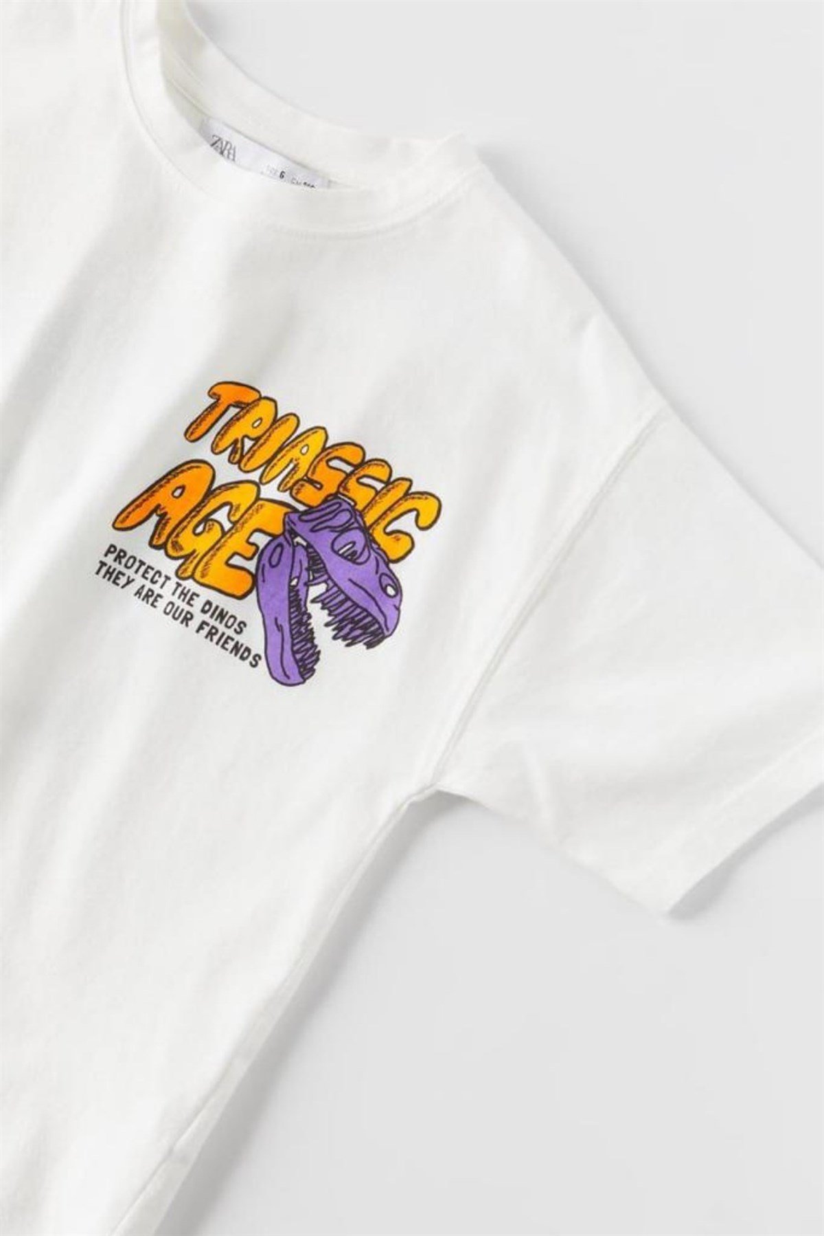 5-16 YAŞ ERKEK ÇOCUK DİNOZOR T-SHIRT EKRU