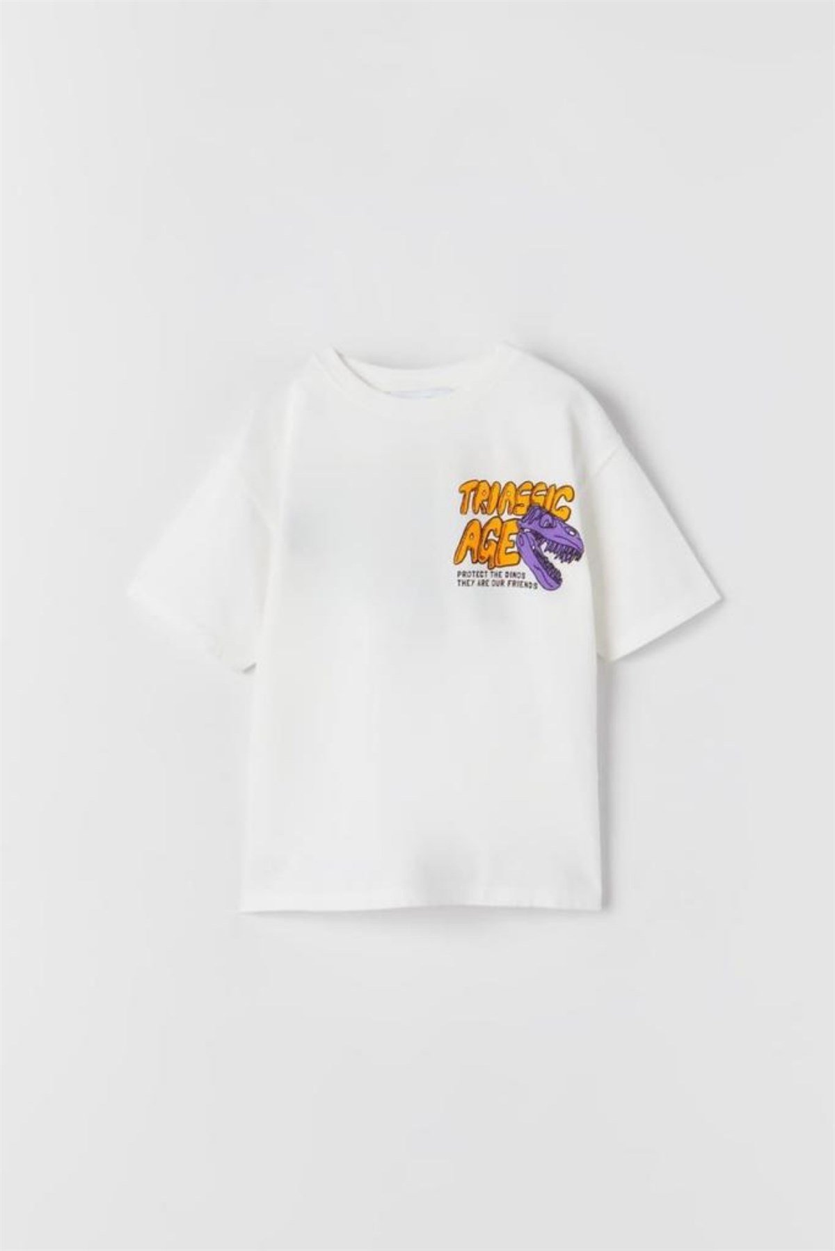 5-16 YAŞ ERKEK ÇOCUK DİNOZOR T-SHIRT EKRU