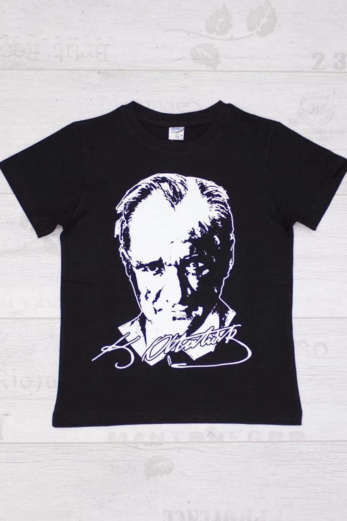 6-13 YAŞ  ATATÜRK T-SHIRT SİYAH