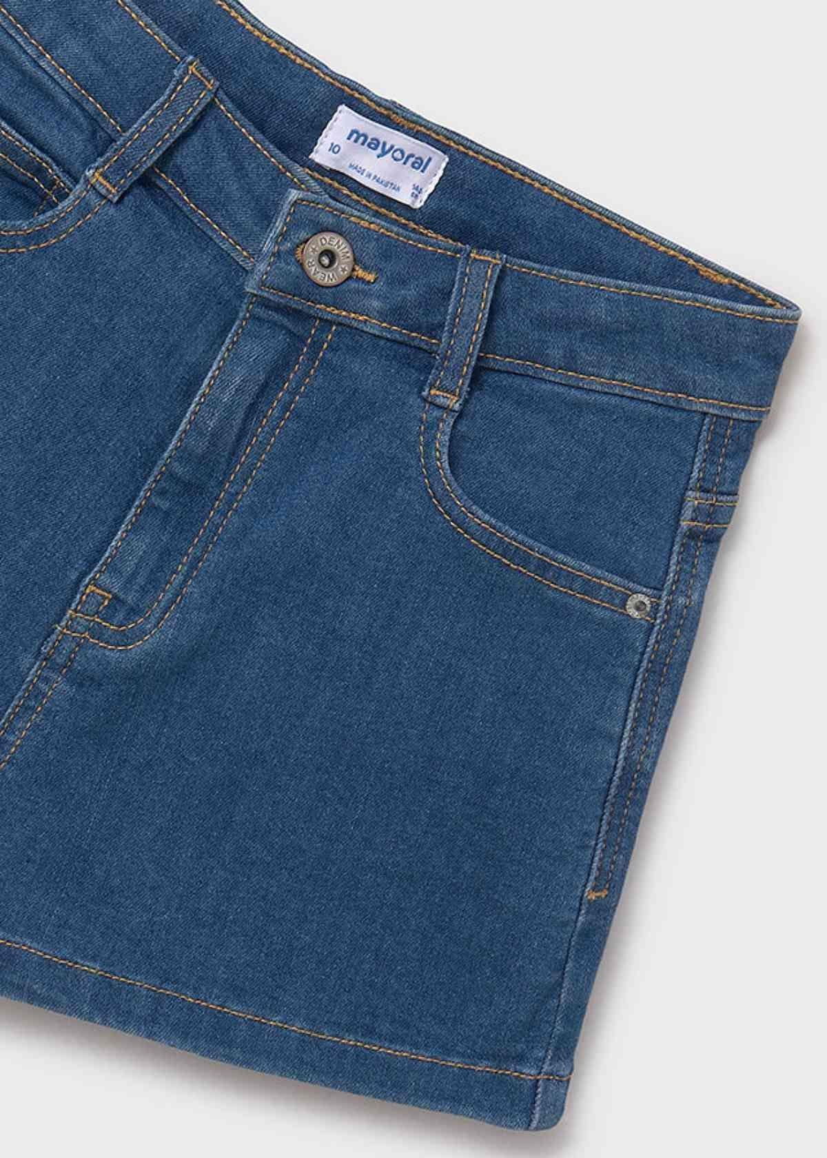 8-14 Yaş Kız Çocuk Denim Şort Mavi