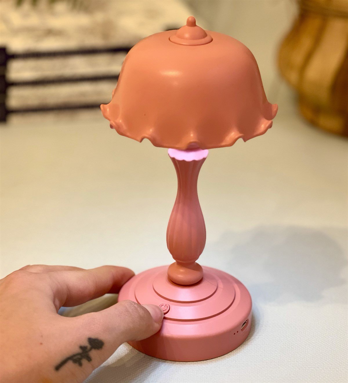 Mini Abajur Masa Lambası Koyu KırmızıGiftmodaGm-4155-Koyu-Kirmizi